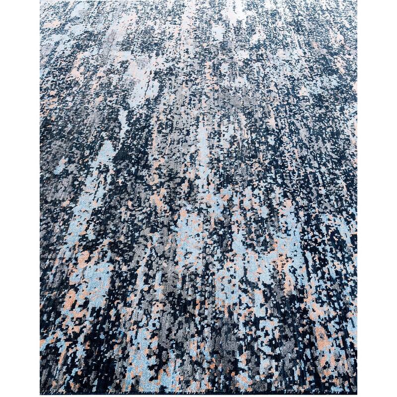Ikat One-of-a-Kind Hand-Knotted Area Rug, Blue - 8' 2" x 10' 0"