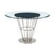 preview thumbnail 24 of 28, Veronica 48 inch Glass and Walnut Wood Round Dining Table with Metal Base