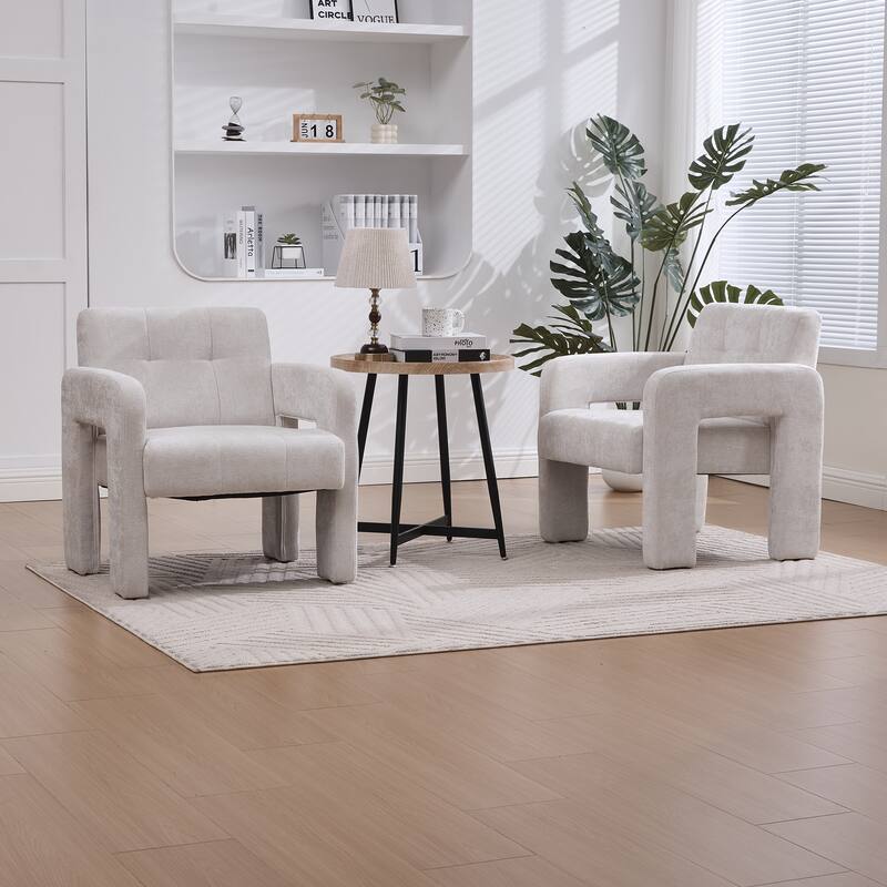 Modern Minimalist Single Armchair, Upholstered Accent Chair for Living Room, Bedroom, Office, Nordic Style Single Sofa Chair