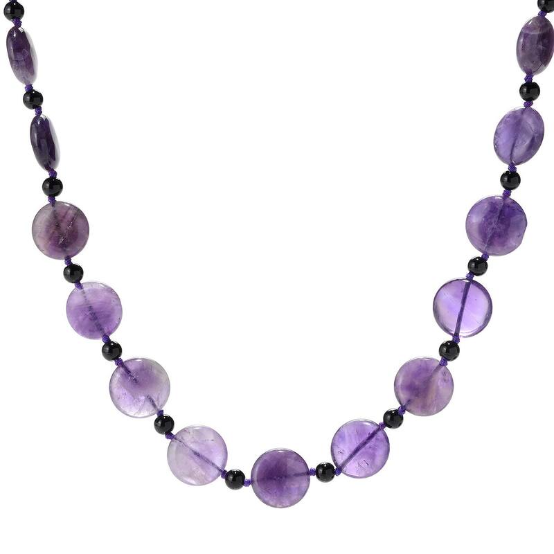 Amethyst Coin Beads Necklace