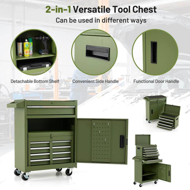 Costway 5-Drawer Rolling Tool Chest Cabinet Metal Tool Storage Box - See Details