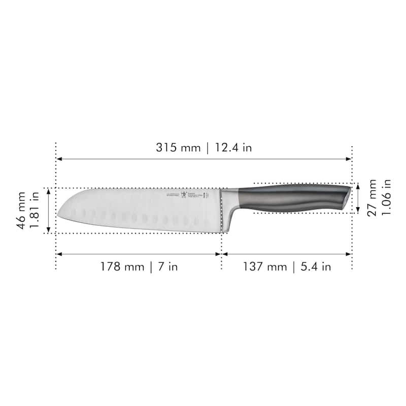 HENCKELS Graphite Hollow Edge Santoku Knife