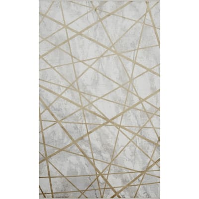 Machine Made Oriental Polyester Carpet Modern Abstract Multi-Colored Abstract Area Rug - 7' 5'' X 5' 2''
