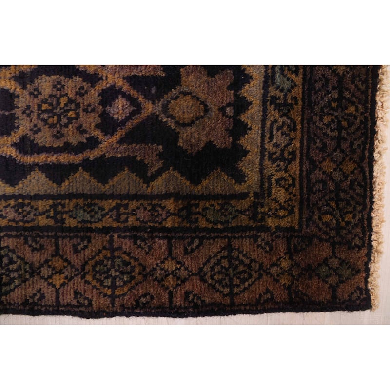 ECARPETGALLERY Hand-knotted Anadol Vintage Navy Wool Rug - 3'7 x 8'11