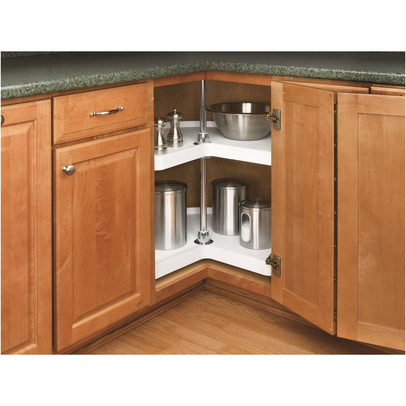 Rev-A-Shelf RAS Polymer 28 Inch Pie Cut 2 Shelf Lazy Susan Set with