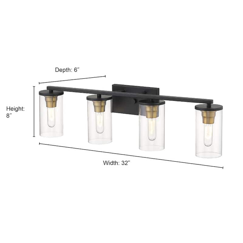 Millennium Lighting Burbank Bathroom Vanity Light in Matte Black/Heirloom Bronze- 4 Lights