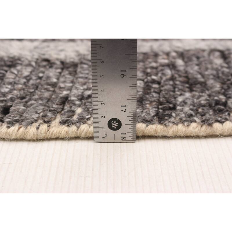 ECARPETGALLERY Hand-knotted Tangier Dark Grey Wool Rug - 8'2 x 10'0