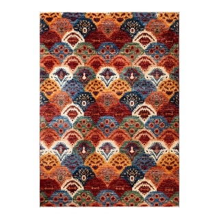 Hand Knotted Bohemian Tribal Wool Area Rug - 5' 8" x 7' 10"