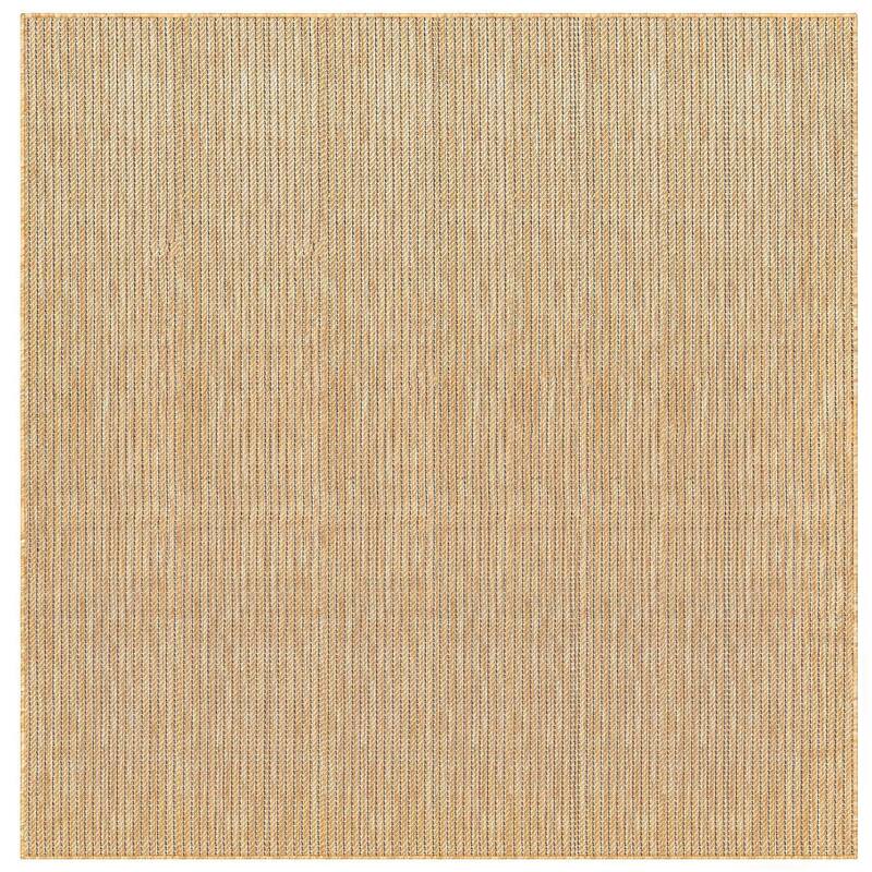 Liora Manne Carmel Textured Striped Indoor/ Outdoor Area Rug - 7'10" Square - Sand