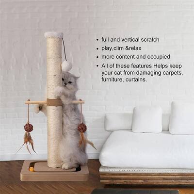 25 inches Scratch Posts with Tracking Interactive Toys