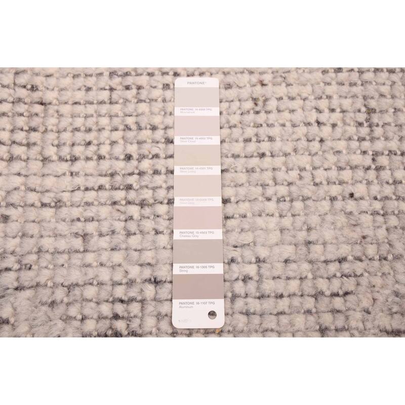 ECARPETGALLERY Hand-knotted Looma Light Grey Wool Rug - 8'3 x 10'2