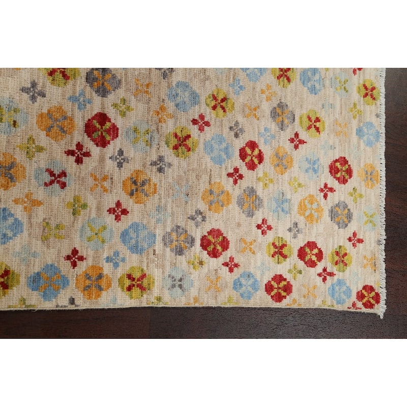 Vegetable Dye Gabbeh Kashkoli Wool Area Rug Hand-knotted Foyer Carpet - 3'2" x 4'10"
