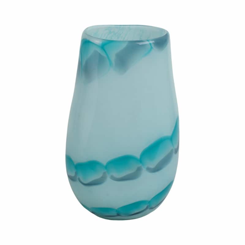 Glass Vases Coastal Style with Sculpted Detailing and Swirl Design