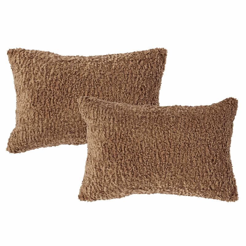 Sorra Home Indoor Soft-Textured Knife Edge Lumbar Pillows (Set of 2)