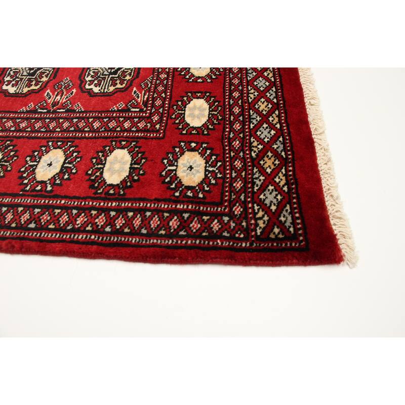 ECARPETGALLERY Hand-knotted Finest Peshawar Bokhara Red Wool Rug - 2'1 x 3'1