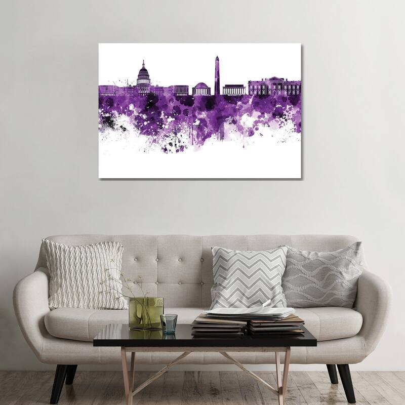iCanvas "Washington DC Skyline In Lilac" by Paul Rommer Canvas Print - 32x48x1.5