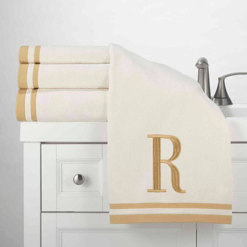 Avanti IVR/GLD Monogram 3-Piece Towel Set