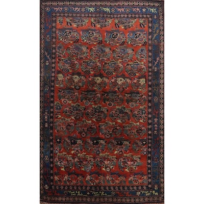 Hand Knotted Oriental 100% Wool Carpet Traditional Floral Oranges & Rust Bidjar Area Rug - 6' 10'' X 4' 7''