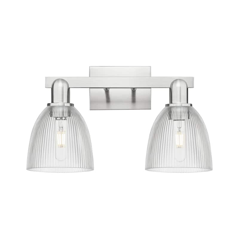 Innovations Lighting 716-2W-11-17 Castile Vanity Castile 2 Light 17" - Brushed Satin Nickel / Clear