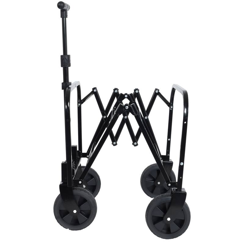 Convertible Steel Folding Camping Wagon Cart,Storage Compartment