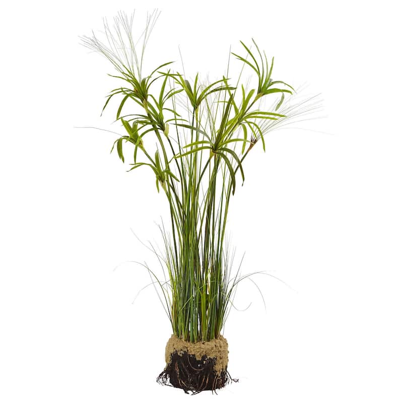 Tall Faux Papyrus Plant Arrangement - 48" Decorative Greenery for Home Office Decor - 4ft.