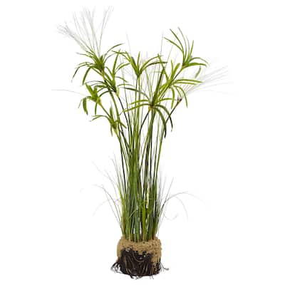 Tall Faux Papyrus Plant Arrangement - 48" Decorative Greenery for Home Office Decor - 4ft.