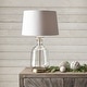 preview thumbnail 1 of 2, Brooklyn Rug Co 24" Emma Clear Glass Cotton Shade Gold Table Lamp - 15"W x 15"D x 24"H 15"W x 15"D x 24"H - Gold