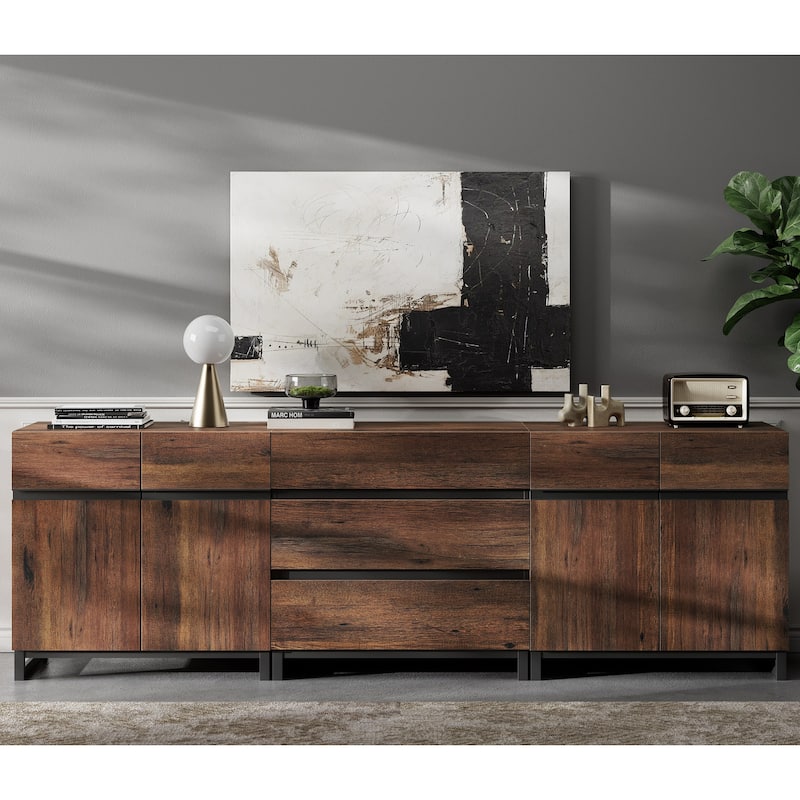 3 in 1 Modern Sideboard with Adjustable Shelves and 3 Drawers