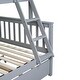 preview thumbnail 15 of 20, Twin Over Full Rubber Wood Bunk Bed with Trundle,Convertible Ladder and Guardrail