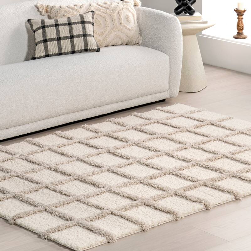 Nuloom Christabel Checkered High-Low Shag Area Rug