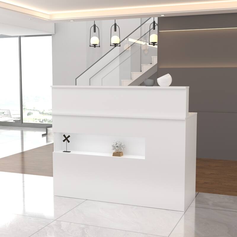 47.2"W 39.2"H Led Illuminated Reception Desk Reception Area Counter