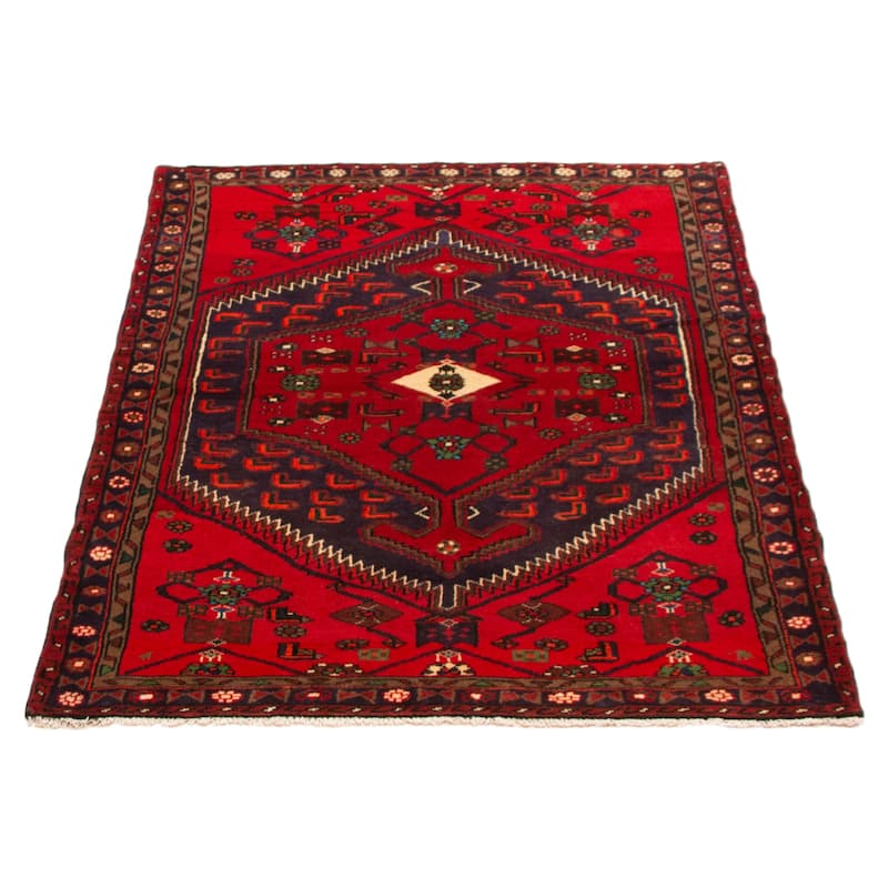 ECARPETGALLERY Hand-knotted Andelz Red Wool Rug - 4'5 x 6'5