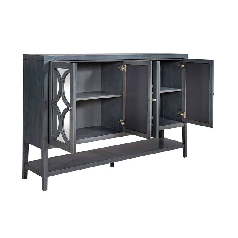 Circle View Blue Dusk Four Door Accent Cabinet