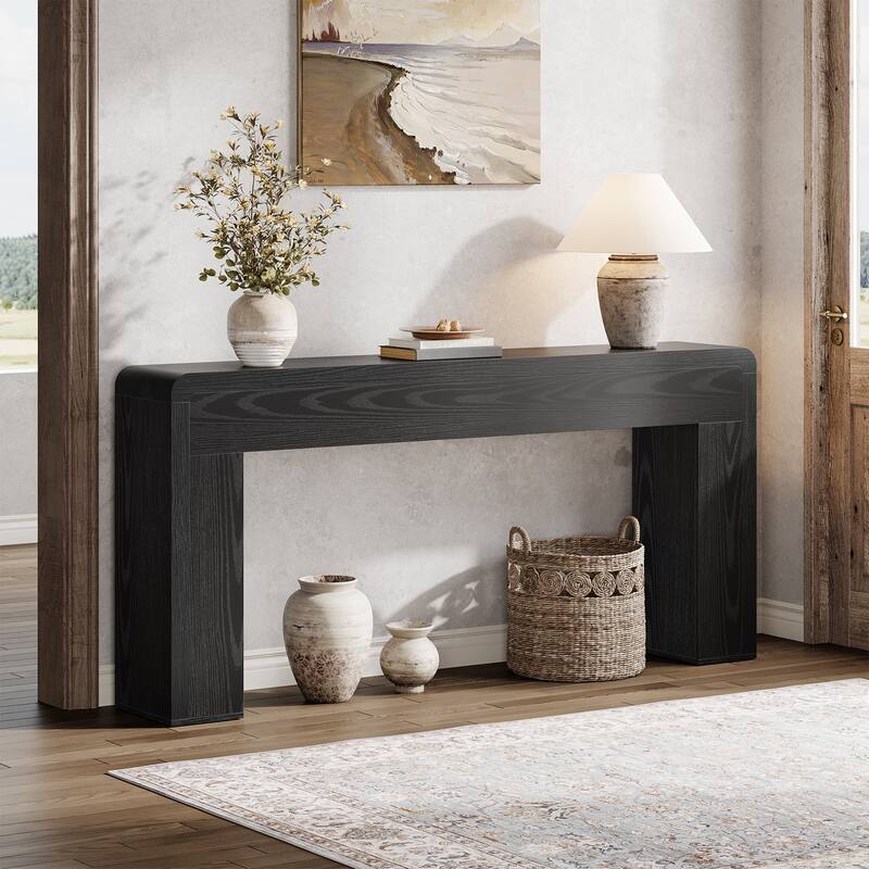 Industrial Rustic Brown Extra Long 70.9" Console Table for Entryway