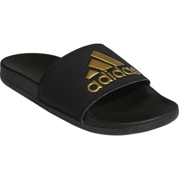 Adidas adilette cloudfoam outlet plus logo slides women's