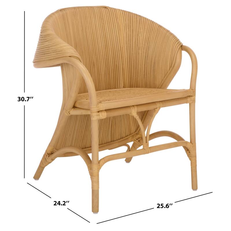 SAFAVIEH Home Alyona Rattan Arm Chair - 26"W x 24"D x 31"H