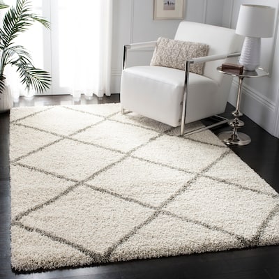 SAFAVIEH Hudson Shag Estella Diamond Trellis 2-inch Thick Shag Rug