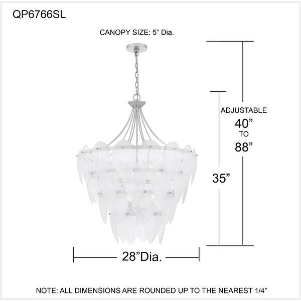 Lilestone 7-Light Silver Leaf Pendant