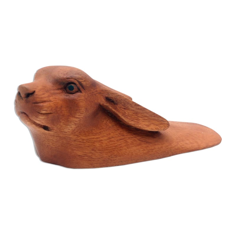 Novica Handmade Head Wood Doorstop