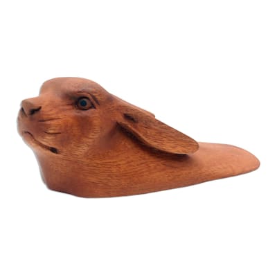 Novica Handmade Head Wood Doorstop