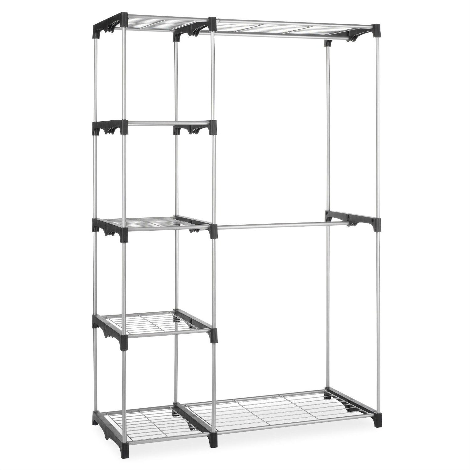 Shop Freestanding Closet Organizer Garment Rack Storage Unit With Hanging Rods Overstock 29084472