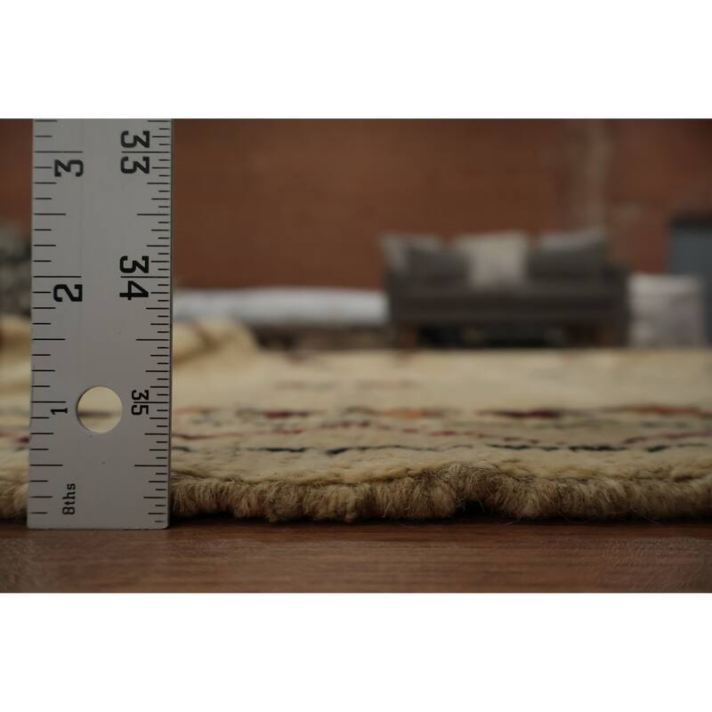 Hand Knotted Oriental 100% Wool Carpet Modern Tribal Beige & Ivories Moroccan Area Rug - 10' 0'' X 6' 4''