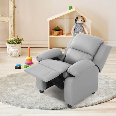 Deluxe Padded Kids Sofa Armchair Recliner Headrest Children w/ Storage - Single
