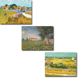 Country Farm Landscapes by Vincent Van Gogh 3-pc Gallery Wrapped Canvas ...