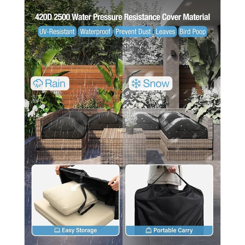 WINSOON 14 Piece Outdoor Furniture Replacement Cushions,Patio Seat Cushions