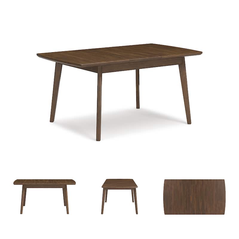 Signature Design by Ashley Lyncott Brown Rectangular Dining Butterfly Extension Table - 36"W x 48/64"D x 30"H