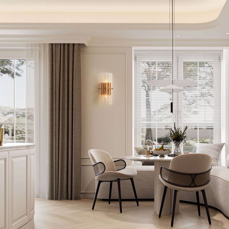 Casandra 2-Light Crystal Glass Bar Wall Sconce - 6 inches W x 15 inches H x 4 inches D