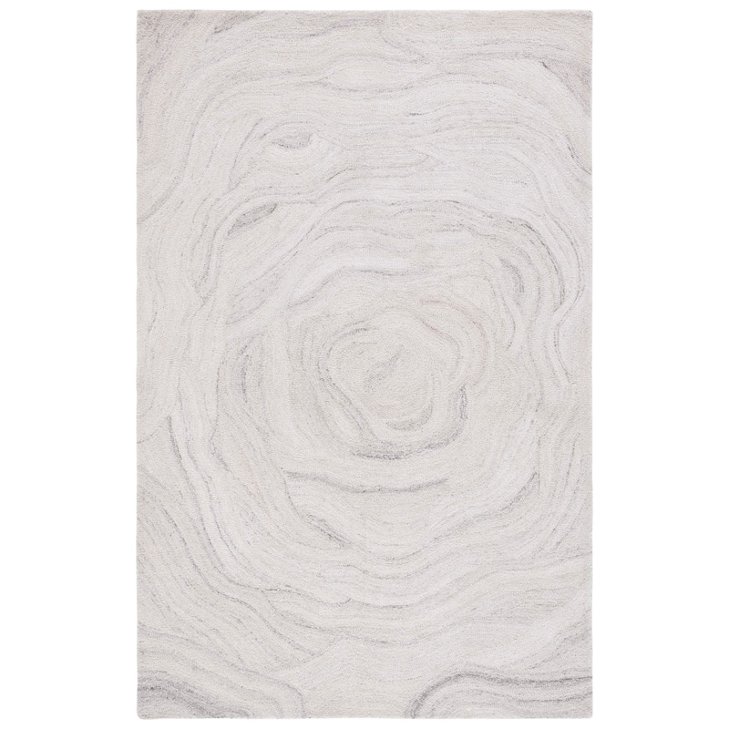 SAFAVIEH Handmade Abstract Algimanta Modern Rug - 6' Square - Light Grey/Beige