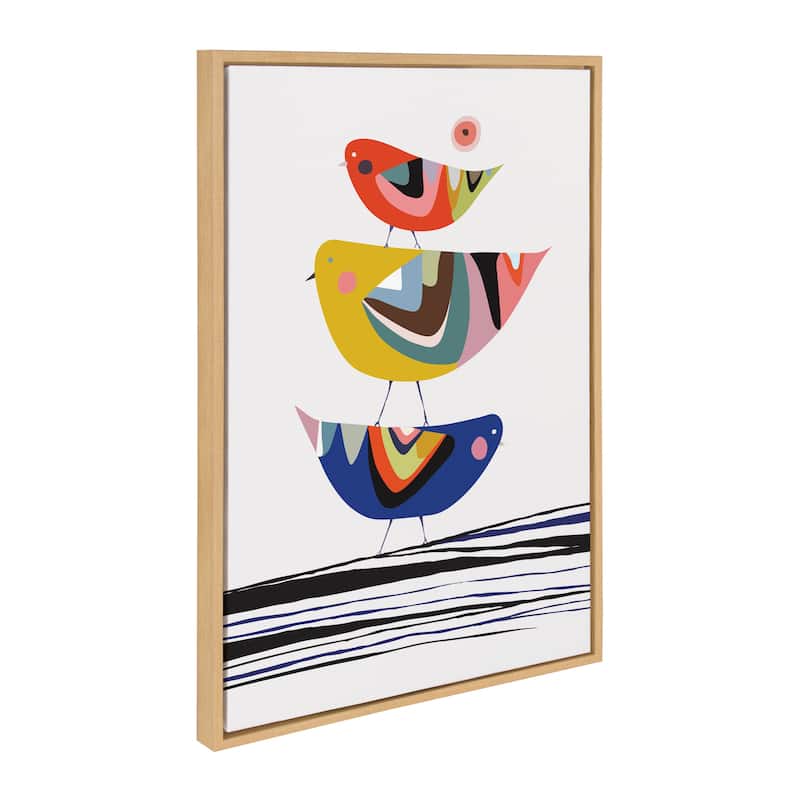 Kate and Laurel Sylvie Bird Canvas Art Set by Rachel Lee