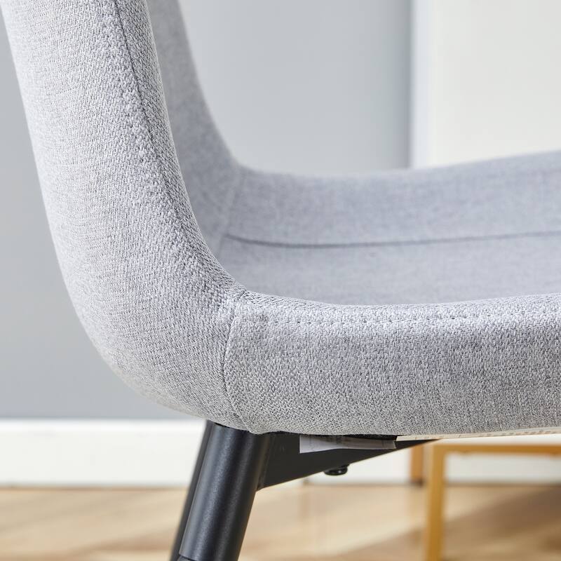 6 Piece Linen Cotton Dining Chair Set with Widened Seat Cushions, Non Slip Feet for Dining Room Kitchen Bedroom Living Room
